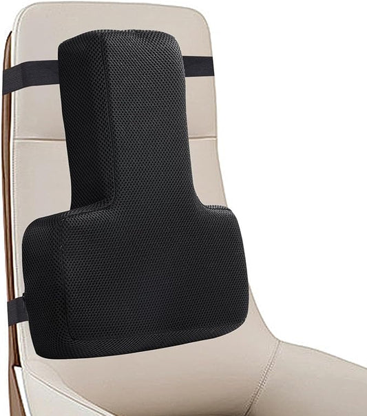 HOMBYS Lumbar Support Pillow for Office Chair-Seat Cushion for Back Support, Improved Sitting Posture and Upper/Lower Back Pain Relief for Desk Chairs, Car Seats and Airplanes (Black, 16"x12"x2")