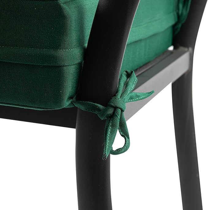 FUNHOME Outdoor Cushion Covers 22 x 20 x 4 inch,Set of 2,Replacement Seat Cushion Cover for Patio Furniture Chair,Water Resistant,Fade-Resistant Slipcover Only,No Insert(Blackish Green)