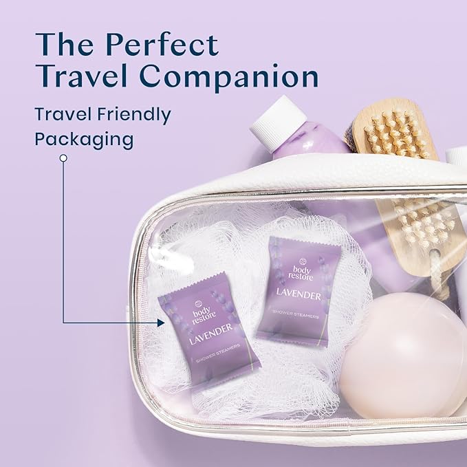 Body Restore Shower Steamers Aromatherapy 15 Pack - Fathers Day Unique Gifts for Dad, Grandpa, Birthday Gift for Mom, Daughter, Son, Best Friend, Travel Essentials, Self Care, Bath Bombs - Lavender