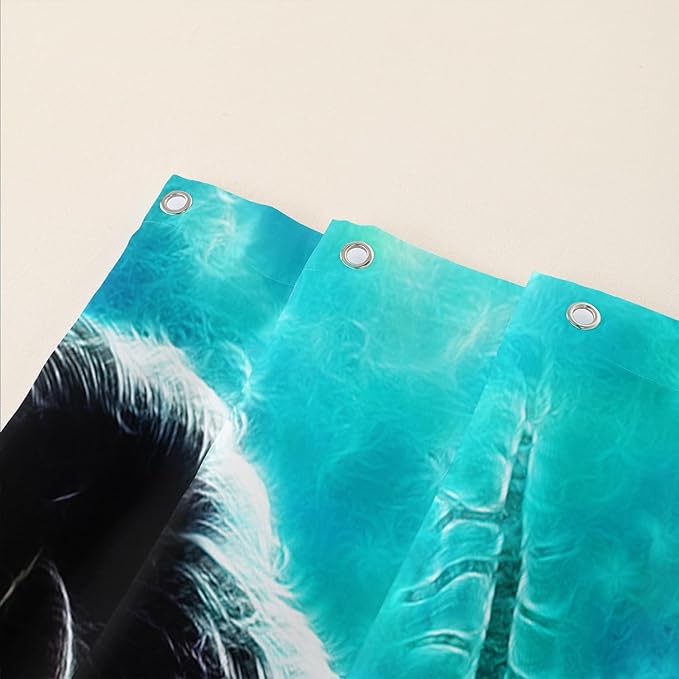 AILONEN Wolf Shower Curtain,Evening Moon Wolf Bath Curtain Gifts for Kids Boys Girls,Safari Wolf Polyester Waterproof with 12 Plastic Hooks 72" W*96" H