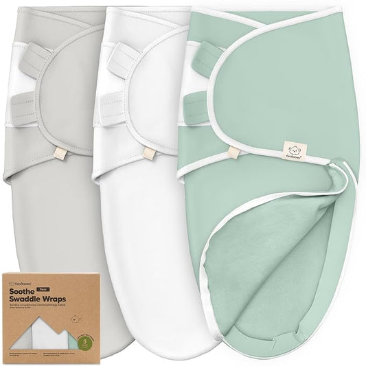Baby Swaddle Sleep Sacks with Zipper - 3-Pack Newborn Swaddle Sack, Baby Swaddles Sleep Sack 3-6 Months, Wearable Blanket Baby, Baby Swaddle Blanket Wrap, Swaddle Sack, Easy Change Swaddle (Sage, L)