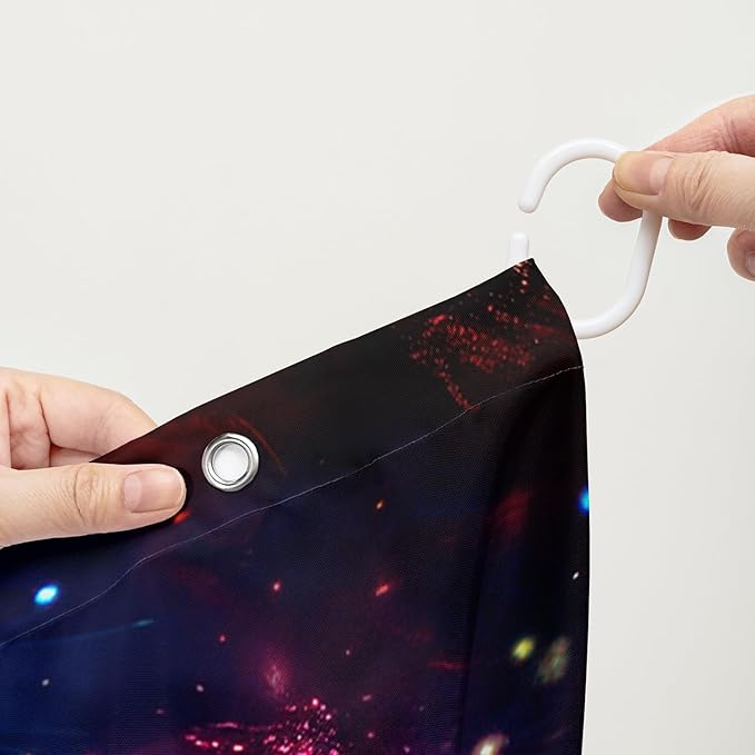 AILONEN 3D Wolf Shower Curtain for Bathroom,Blue Space Galaxy Starry Clouds Wolf Printed Bath Curtain,Boys Teen Kids Wild Animal Wolf Decoration Shower Curtain Waterproof 36" W*72" H