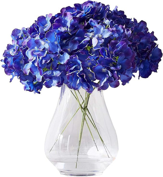 Artificial Hydrangea Flower 10 Heads Lavender Hydrangea Silk Flowers Head for Wedding Centerpieces Bouquets DIY Floral Decor Home Decoration with Long Stems