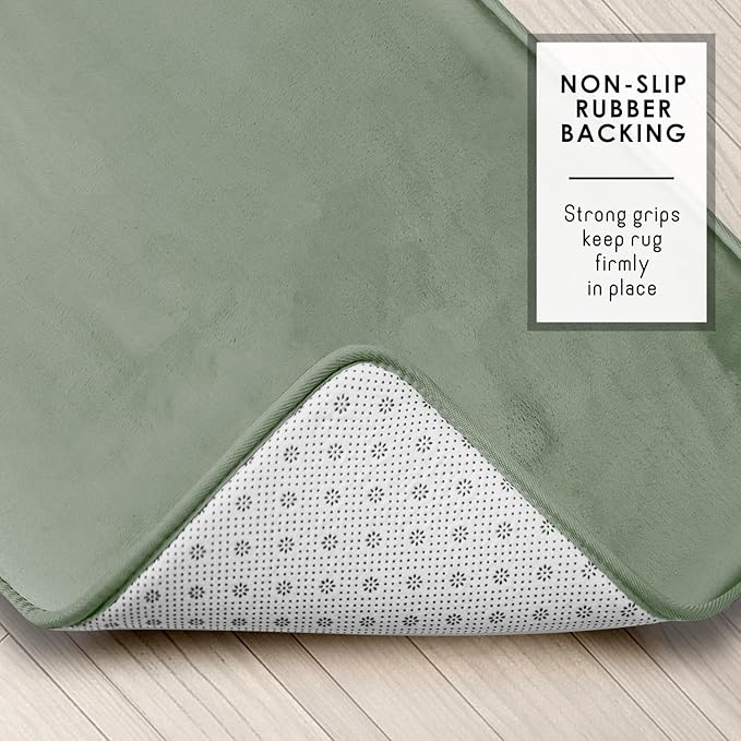 Clara Clark Bathroom Rugs, Velvet Memory Foam Bath Mat, Non-Slip Bath Rugs, Machine Wash, Dries Quickly, Ultra Soft Plush Bath Mats for Bathroom,