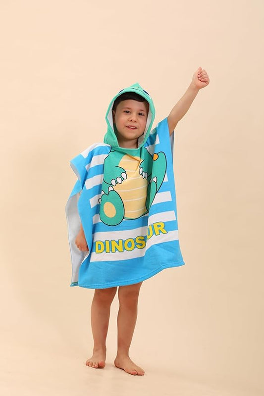 Dinosaur Hooded Towels for Kids, Kids Beach Towels for Boys/Girls, Swimming Towels/Towel Robes/Wearable Towels/Pool Towels for Kids 2-10, Poncho Beach Towels for Kids, Hooded Beach Towels for Toddler