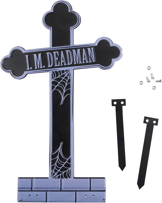 3-D Metal Halloween Ghost Cemetery XL 17" Tombstone w Stakes -I.M DEADMAN-Durable, Rustproof, UV Raised Printing-Upgrade Your Haunted House Mansion w Cemetary Lawn Decor-No More Flimsy Foam Graveyards