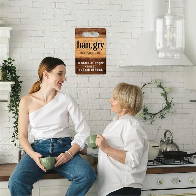 Farmhouse Kitchen Decor, Kitchen Signs Wall Decor, Kitchen Decorations, Wall Decor for Kitchen, Kitchen Door Wall Hanging Decor, Kitchen Gifts for Women, Hangry Wood Sign 8 x 12 Inch