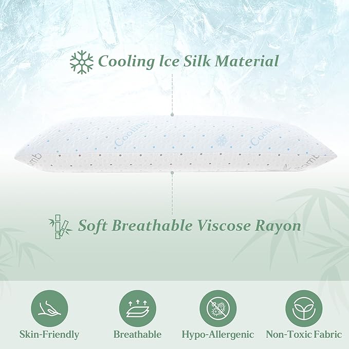 Cooling Body Pillow Firmer 3200g 100% Shredded Memory Foam Body Pillows for Adults Side Sleeper Pregnancy Full Body Pillow 20x54 inch Adjustable with Washable Cover