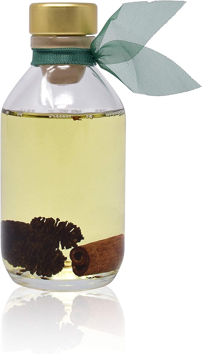 LOVSPA Cinnamon Pinecones Reed Diffuser Set - Fir, Cinnamon, Clove & Sandalwood Scent Diffuser - Non-Toxic Oil Reed Diffuser - Made in The USA