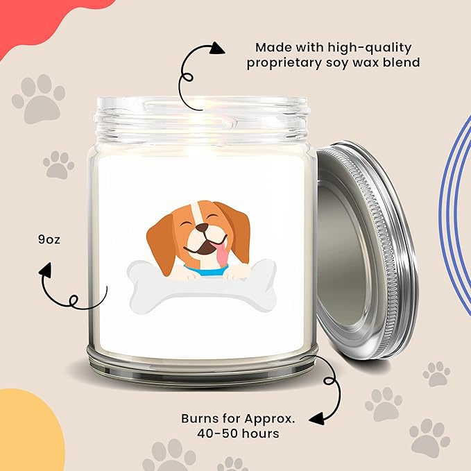 1OAK Lavender Scented Candles - Dog Mom Gifts for Women - Dog Candle - Made in USA (Beagle)