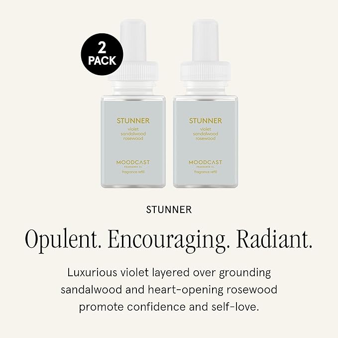 Pura & Moodcast Home Scent Refill - Smart Home Air Diffuser - Up to 120-Hours of Premium Fragrance per Refill - Household Essential - Clean & Safe Diffuser Fragrance - 2 Pack, Stunner