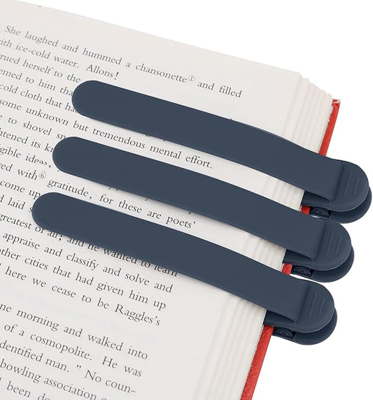 SMUK 3pcs Book Marks for Reading Women, Silicone Automatic Bookmarks for Book Lovers Men Women Teens, Unique Book Page Markers Holder Book Reading Accessories Gifts
