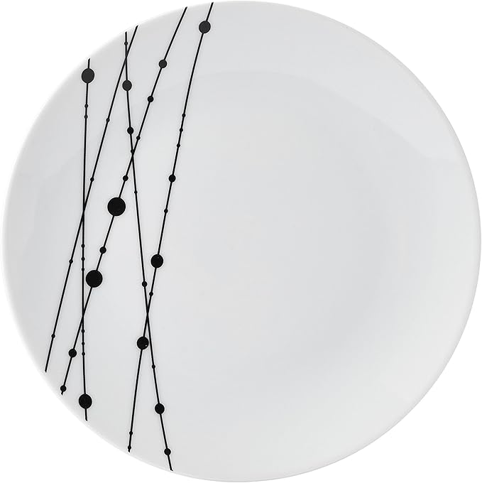 Studio Nova Linear Symphony 12 Piece Dinnerware Plate Bowl Set, Service for 4