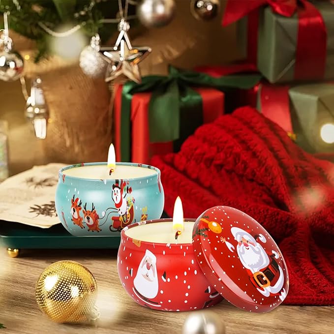 Christmas Gifts Set, 8 Pack Christmas Scented Candles Set, Bulk Stocking Stuffers for Coworkers Adults Women, Small Aromatherapy Candles Gift Baskets for Birthday Christmas Decoration Holiday Gift