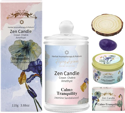 APSARAS Calm+Tranouility Scented Candles, Jasmine Sandalwood Aromatherapy Spring Candle Sets for Women Gift for Bathroom, Jar Non Toxic Soy Candles for Home Scented, 36 Hours Burn Time
