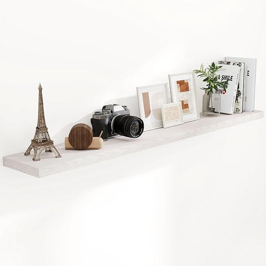 Brich Floating Shelves 72 Inch Long, 9.3" Deep Shelves Wall Mounted, 72"x9.3" Fireplace Mantel, Deep Storage Shelves for Home & Office, Rustic Large TV Stand - 9.3" D x 72" W x 1.5" H, 1 Pack