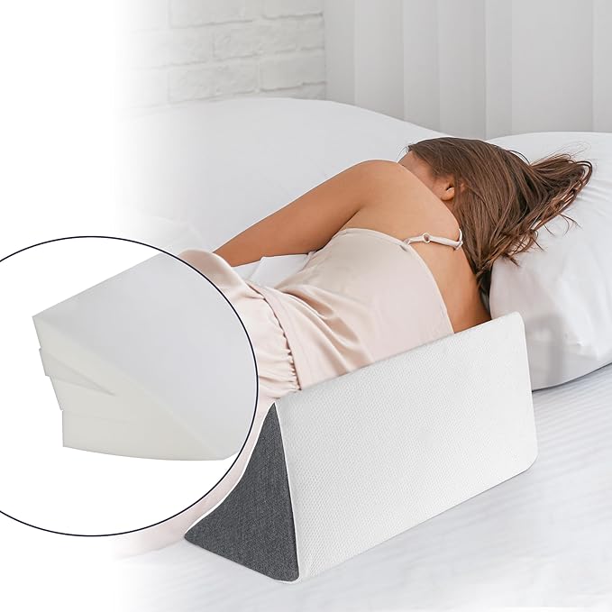 MABOZOO Adjustable Wedge Pillow for Side Sleeping, Foam Wedge Pillow Support for Back, Belly, HIPS, Legs, Pregnancy Body Pillow with Detachable Pillow Cover