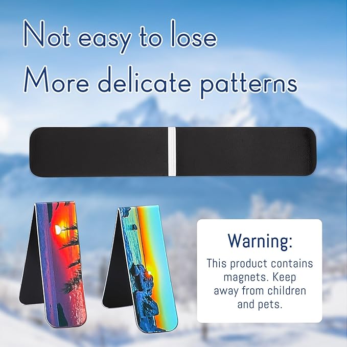 24 Pieces Magnetic Book Markers Adventure Magnetic Bookmarks Book Markers for Women Magnet Page Markers Set Book Marks for Book Lovers Assorted Book Marks for Reading Landscape