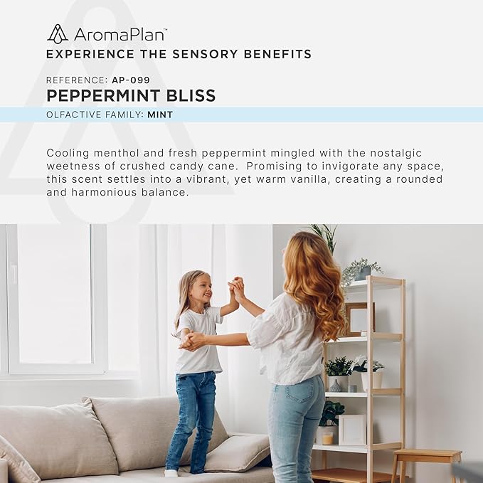 Aromaplan Hotel Scents Peppermint Bliss 5 Fl Oz (148ml), Home Luxury Aroma & Hotel Fragrance Diffuser Oil- Hotel Diffuser Oil for Aromatherapy- USA Made, Bigger Bottle, Bolder Aroma & Longer Lasting