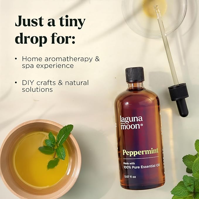 Peppermint Oil - Natural Pure Essential Oils for Diffusers, Aromatherapy, Humidifiers, Candle Making Scents - Fresh Fragrance Scents for Home, Office, Cars and Cleaning Products (150mL)