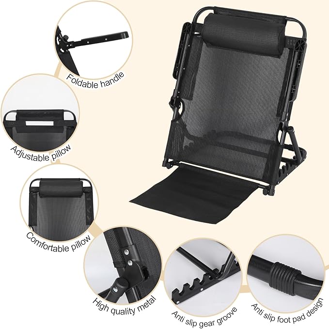 Adjustable Lifting Bed Backrest with Armrest Large Folding Back Rest for Bed Sitting up Multifunction Portable Bed Backrest Support with Pillow for Neck Head Lumbar Elderly Patient Read Eat