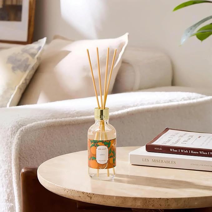 Airkeep Reed Diffuser Oil Set with Reed Sticks,Citrus Aromatherapy Oil Scent Diffuser for Home Office Bathroom Decoration Perfume and Gifts 6.76 oz/200ml