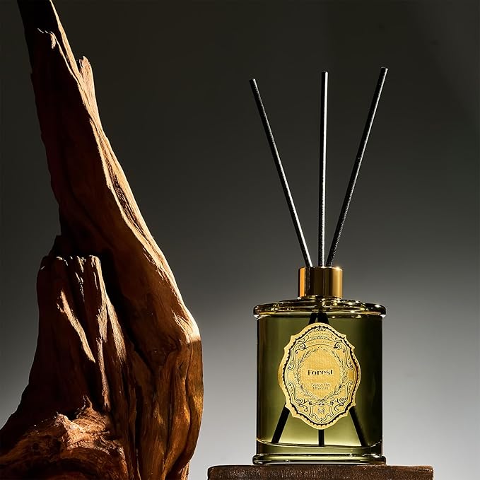 M&SENSE 8.4 oz Large Reed Diffuser for Home | Forest Scent Oil Diffuser with Sticks | Bedroom Bathroom Living Room Decor