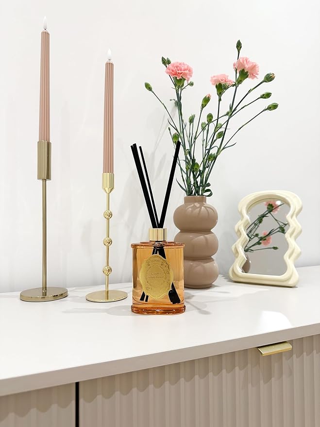 M&SENSE 8.4 oz Large Reed Diffuser for Home | Vanilla Sandalwood Scent Home Oil Diffuser with Sticks | Bedroom Bathroom Living Room Decor