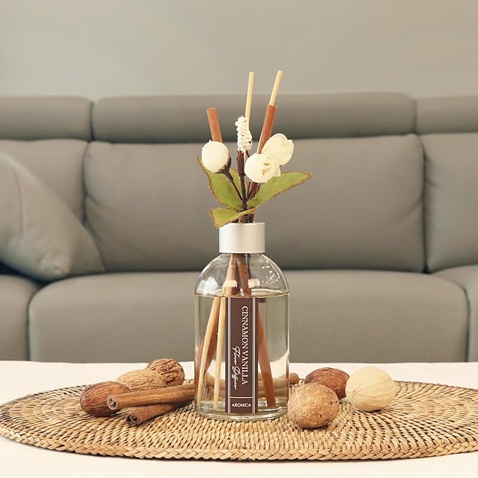 Aronica Lemon Scented Air Freshener, Reed Diffuser Scent for Apartment, Lemon Infussd Room Freshener, Citrus House Scent, New Apartment Essentials, House Warming Gifts New Home