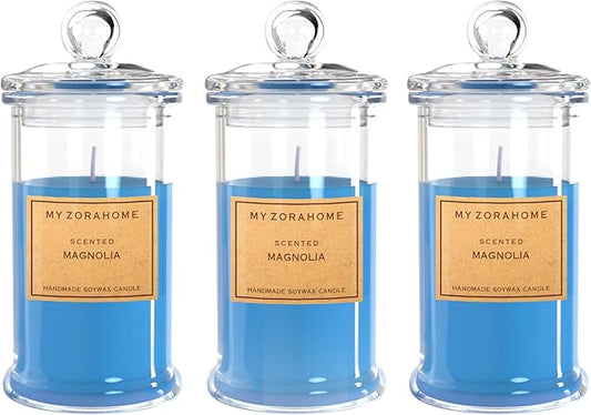 Aromatherapy Candles, Scented Candles for Home As a Holiday Candle Gift for Your Lover, Family, Elder, Friends and Colleagues (Set of 3 - Magnolia)