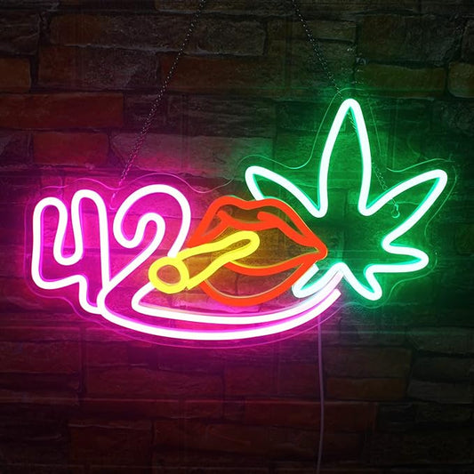 NOSUN Neon Sign Leaf Neon Signs for Wall Decor with Dimmable Lights Up Signs Led Signs for Bedroom Wall Room Game Room Beer Bar Man Cave Club Pub Party Decor Light Up Neon Signs