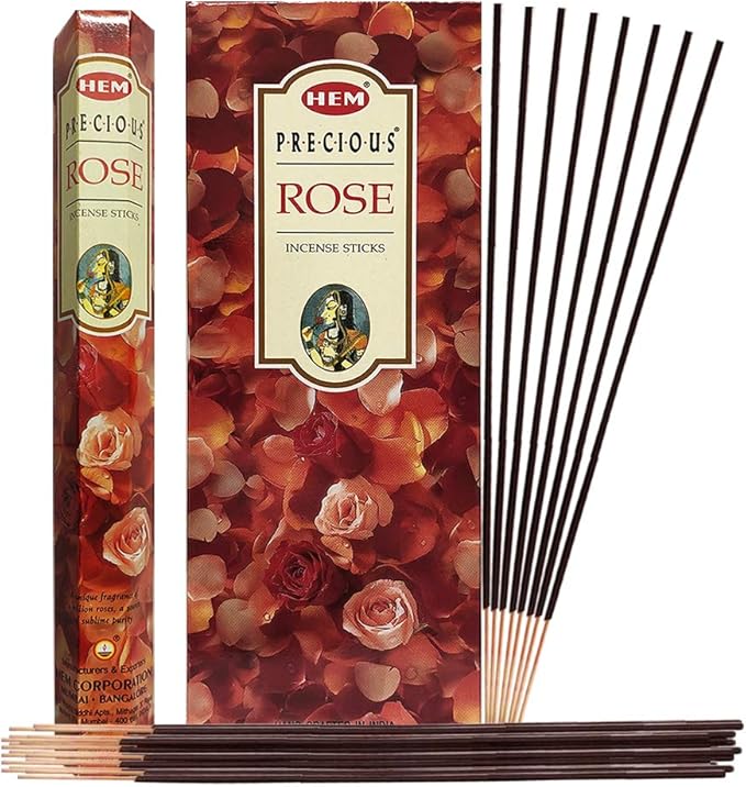 Precious Rose Incense Sticks and Incense Stick Holder Bundle Insence Insense Hem Incense Sticks
