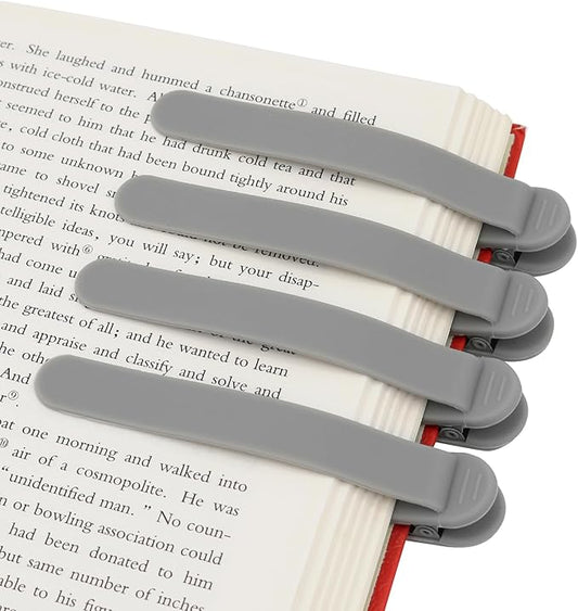 SMUK 4pcs Funny Book Marks for Reading Women, Silicone Automatic Bookmarks for Book Lovers, Creative Book Markers Reading Accessories Bookmark Clip Book Page Holder