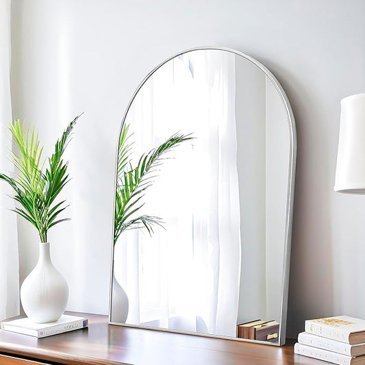 20x30 Arch Mirror Square Wall Mounted Metal Frame Mirrors for Entryway Bedroom Bathroom Living Room 20 30 inch Gold Black - Silver