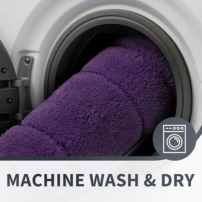 GRANNY SAYS Bathroom Rugs Non Slip Washable, Soft Bath Mats for Bathroom, 16" x 24", Super Absorbent Bath Mat Small Rug, Shaggy Shower Room Floor Mat, Tub, Purple