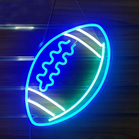 Ajoyferris Blue Football Neon Sign for Wall Decor - Bedroom, Kids Room, Game Room, Party, Christmas Gifts