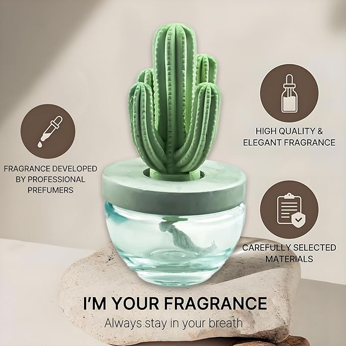 Pretty Valley Home Gypsum Cactus Fragrance Diffuser-Cutting Grass