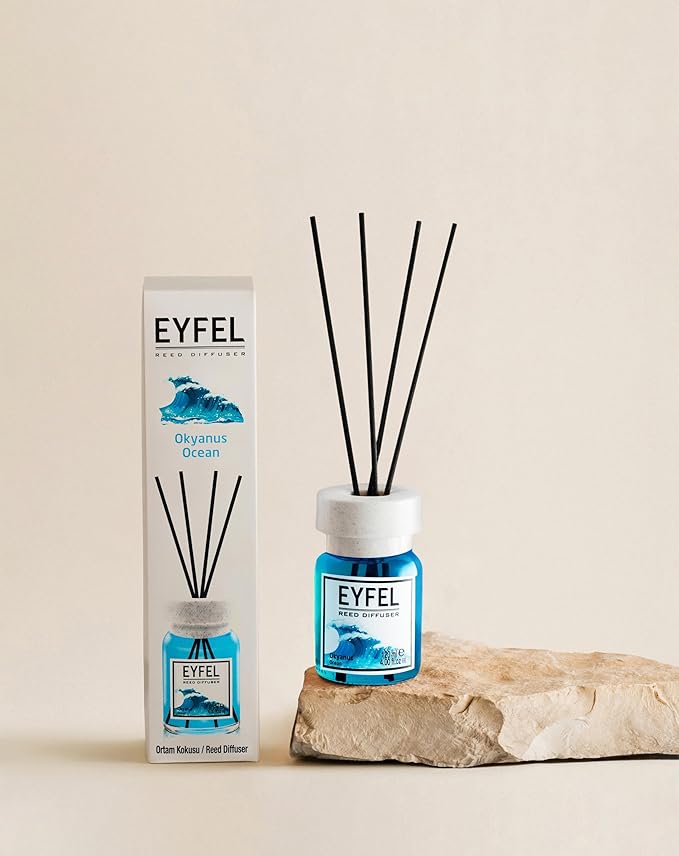 EYFEL Reed Diffusers for Home – Ocean Reed Diffuser Set 4.05 fl oz Oil Diffuser Sticks, Bathroom Diffuser, Home Fragrances, Scented Sticks, Home Décor