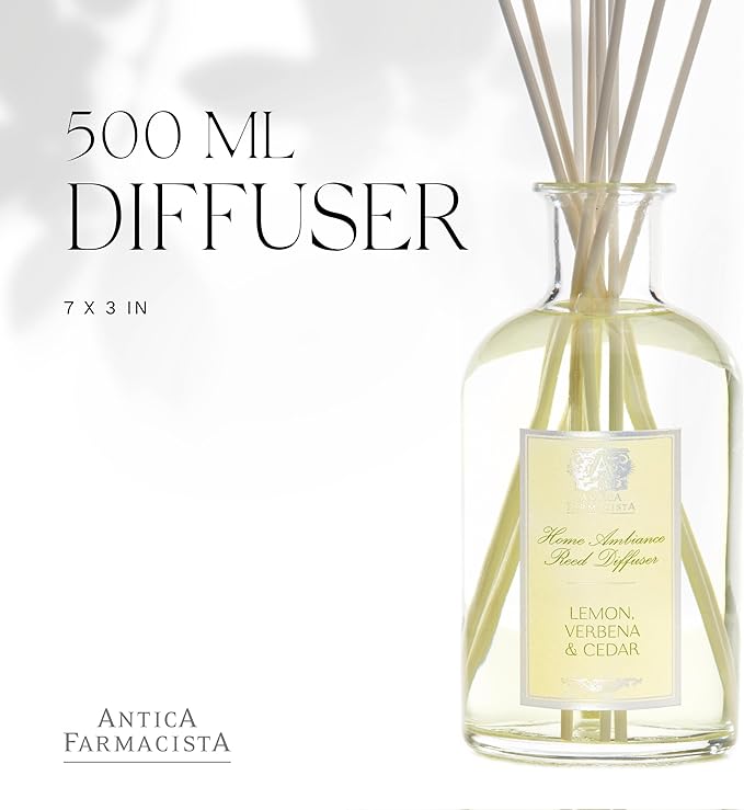Antica Farmacista Home Ambiance Diffuser, Lemon, Verbena and Cedar,16.9 Fl Oz