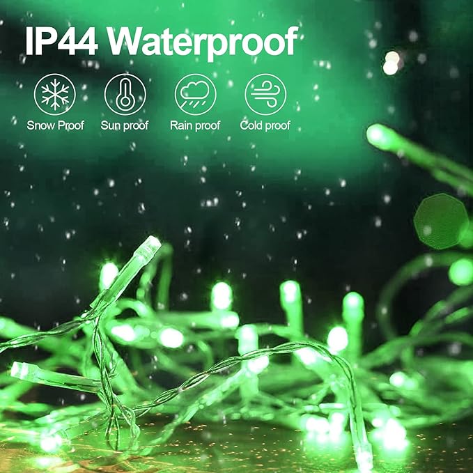 403 FT 1000 LED String Lights Outdoor Decorations Halloween Fairy Lights Waterproof 8 Modes Timer Clear Wire String Lights for Outside House Tree Patio Yard Wedding Party Holiday-Green