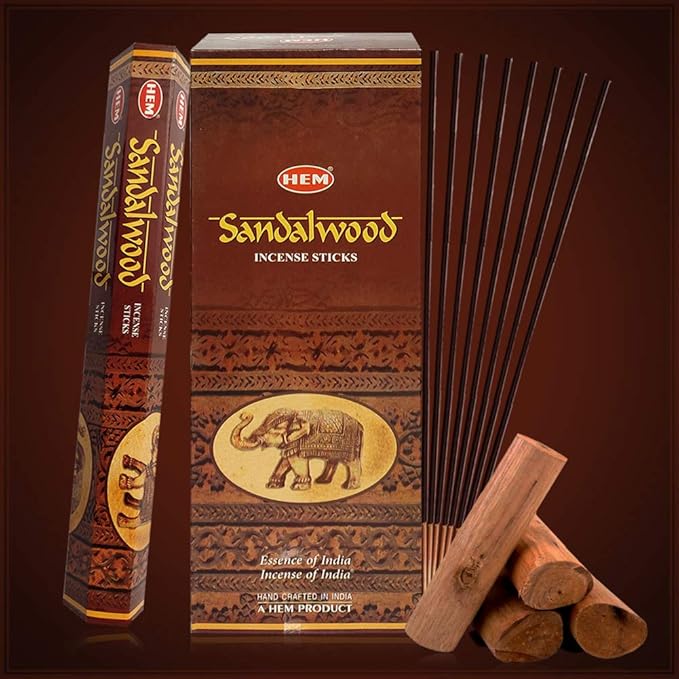 Sandalwood Incense Sticks and Incense Stick Holder Bundle Insence Insense Hem Incense Sticks