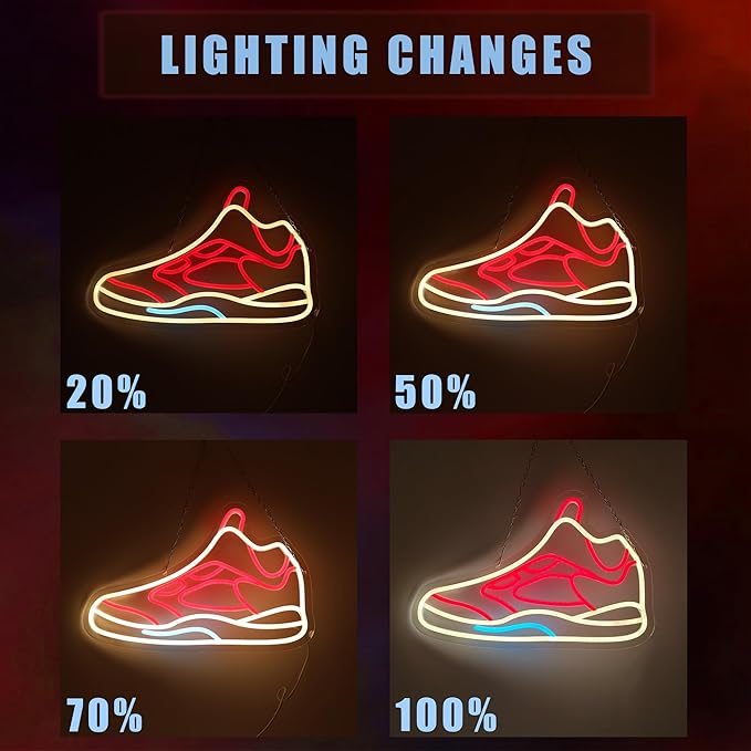 Track Shoe Neon Sign for Wall Decor,Dimmable LED Neon Light Sign for Bedroom Man Cave Sport Wall Art, Boy Birthday Gift, Room Decor