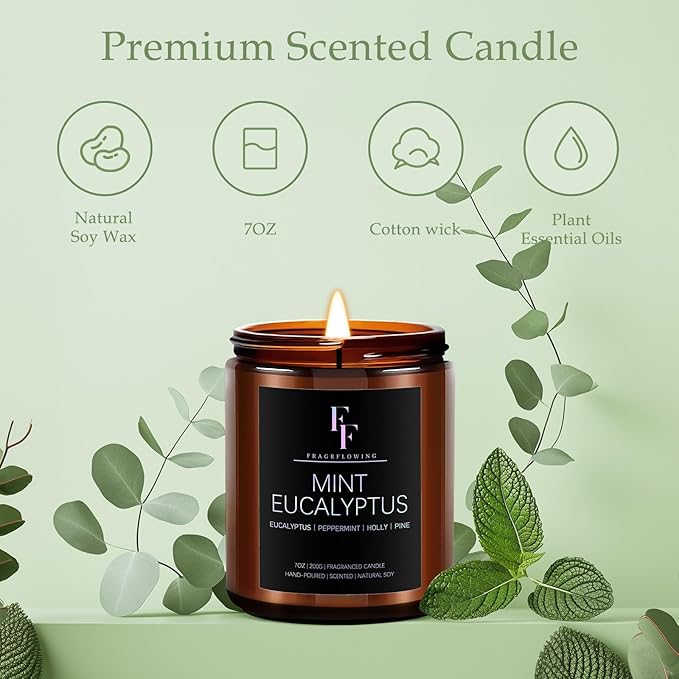 Scented Candles Set, Soy Wax 6 Pack 42 Oz Aromatherapy Candles Gift Set for Women Men (Sage/Vanilla/Lemon/Sandalwood/Mint/Rose