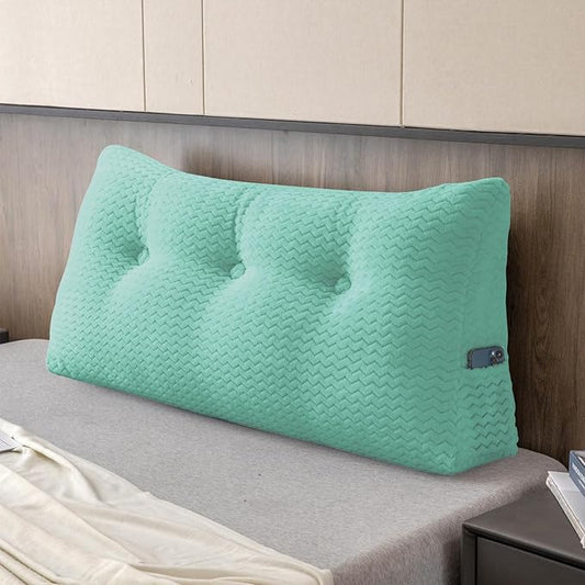 Large Bolster Triangular Headboard Wedge Backrest Positioning Support Bed Rest Reading Pillows Headboard Wedge Pillows for Day Bed Bunk Bed with Removable Cover
