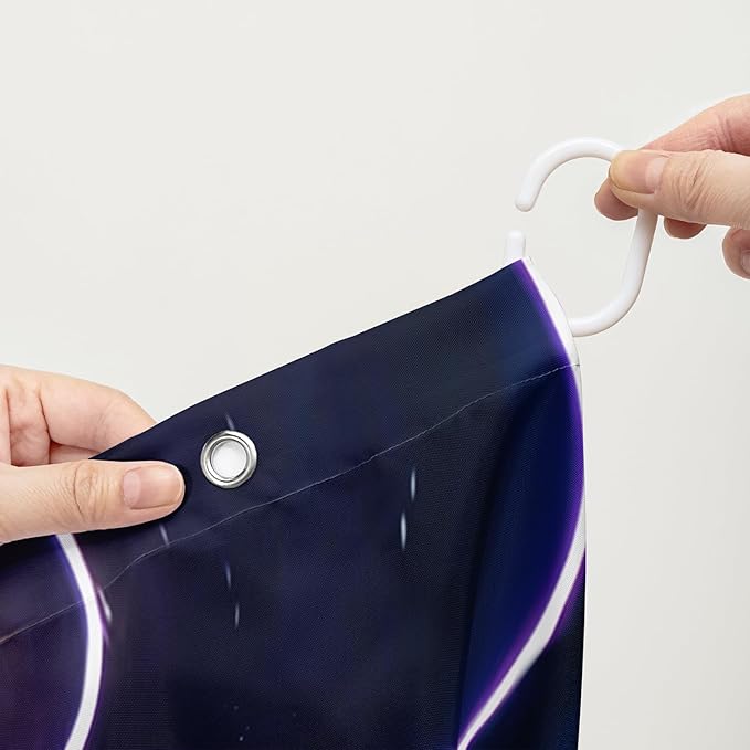 AILONEN 3D Lion Shower Curtain for Bathroom,Gold Halo Lightning Lion Printed Bath Curtain,Boys Teen Kids Running Lion Decoration Shower Curtain Waterproof 72" W*78" H