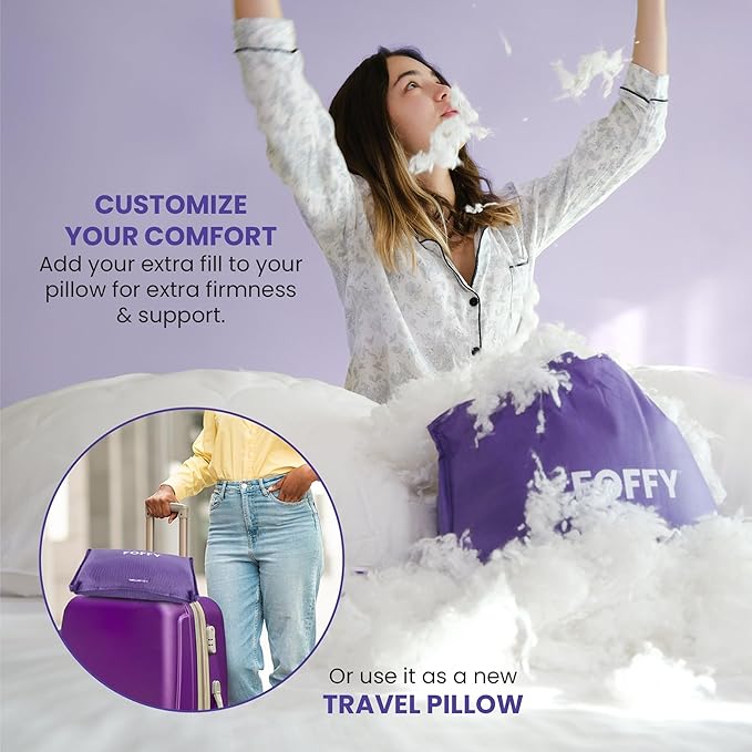 Adjustable Soft Bed Pillow for Back, Stomach, and Side Sleepers, Supportive, Cotton, Viscose, Breathable and Oeko-Tex Certified (King)