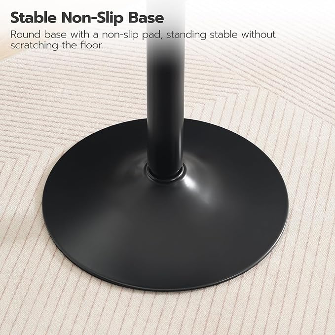 HOOBRO Round Bar Table, 35" Tall Pub Table, with Non-Slip Base for Narrow Space, Bar Height Table for Kitchen, Easy to Assemble, Black BB57BT01
