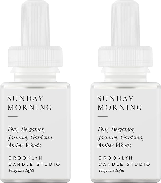 Pura & Brooklyn Candle Studio Home Scent Refill - Smart Home Air Diffuser Fragrance - Up to 120-Hours of Luxury Fragrance per Vial - Clean & Safe Diffuser Fragrance - 2 Pack, Sunday Morning