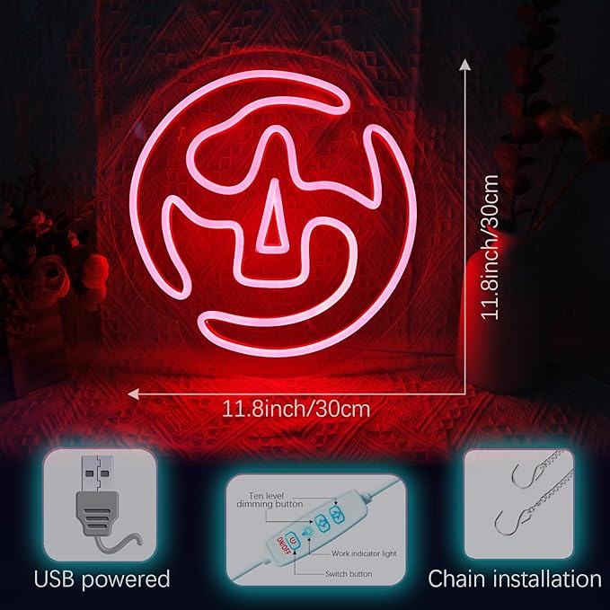 FF14 Samurai Neon Sign for Wall Decor, Game Room, Bedroom, Man Cave, Birthday Decorations, Fans Collection, USB Power, Red, 11.8"x 11.8"