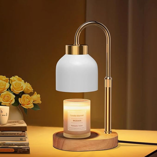 Candle Warmer Lamp, with Timer Dimmer and 2 Bulbs, Height and Brightness Adjustable, Modern Electric Wax Warmer for Women Mom, Best Birthday and House Warming Gift for New Home Decor